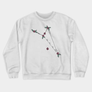 Octans (Octant) Constellation Roses and Hearts Doodle Crewneck Sweatshirt